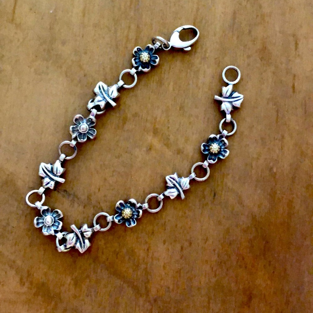 Fall Flower Sterling Silver Bracelet